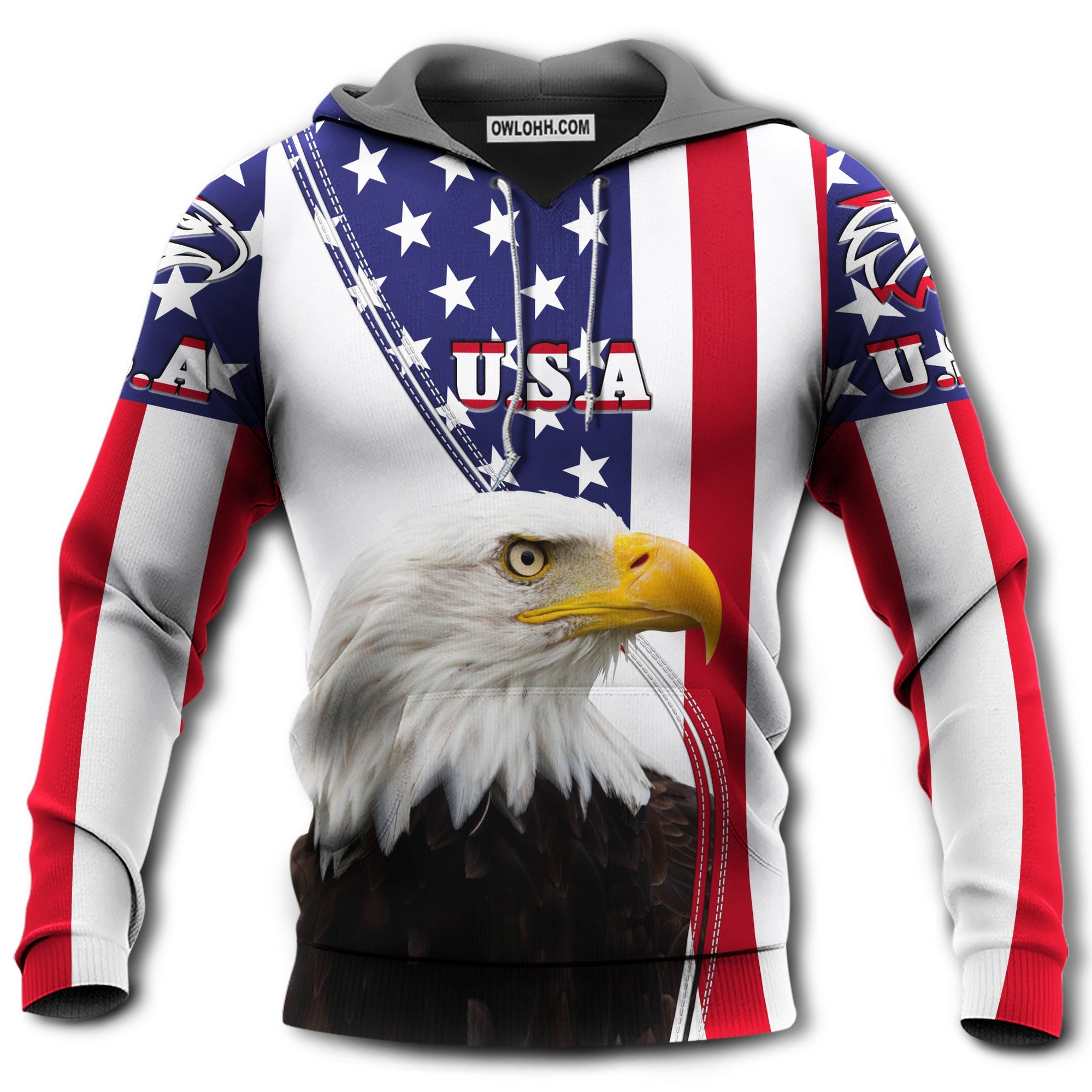 America Eagle With Classic Style - Hoodie - Owl Ohh - Owl Ohh