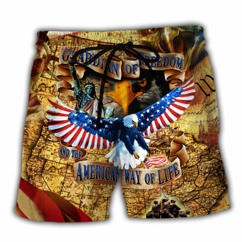 America Guardian Of Freedom And The American Way Of Life Eagle - Beach Short - Owl Ohh - Owl Ohh