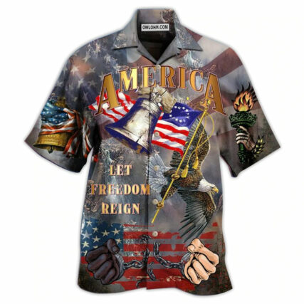 America Let Freedom Reign - Hawaiian Shirt - Owl Ohh - Owl Ohh