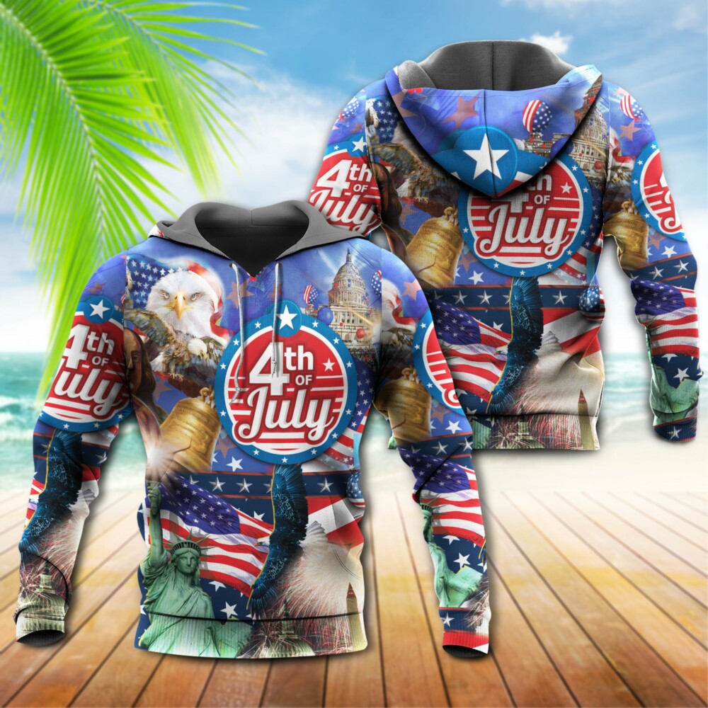 America Love 4th Of July - Hoodie - Owl Ohh - Owl Ohh