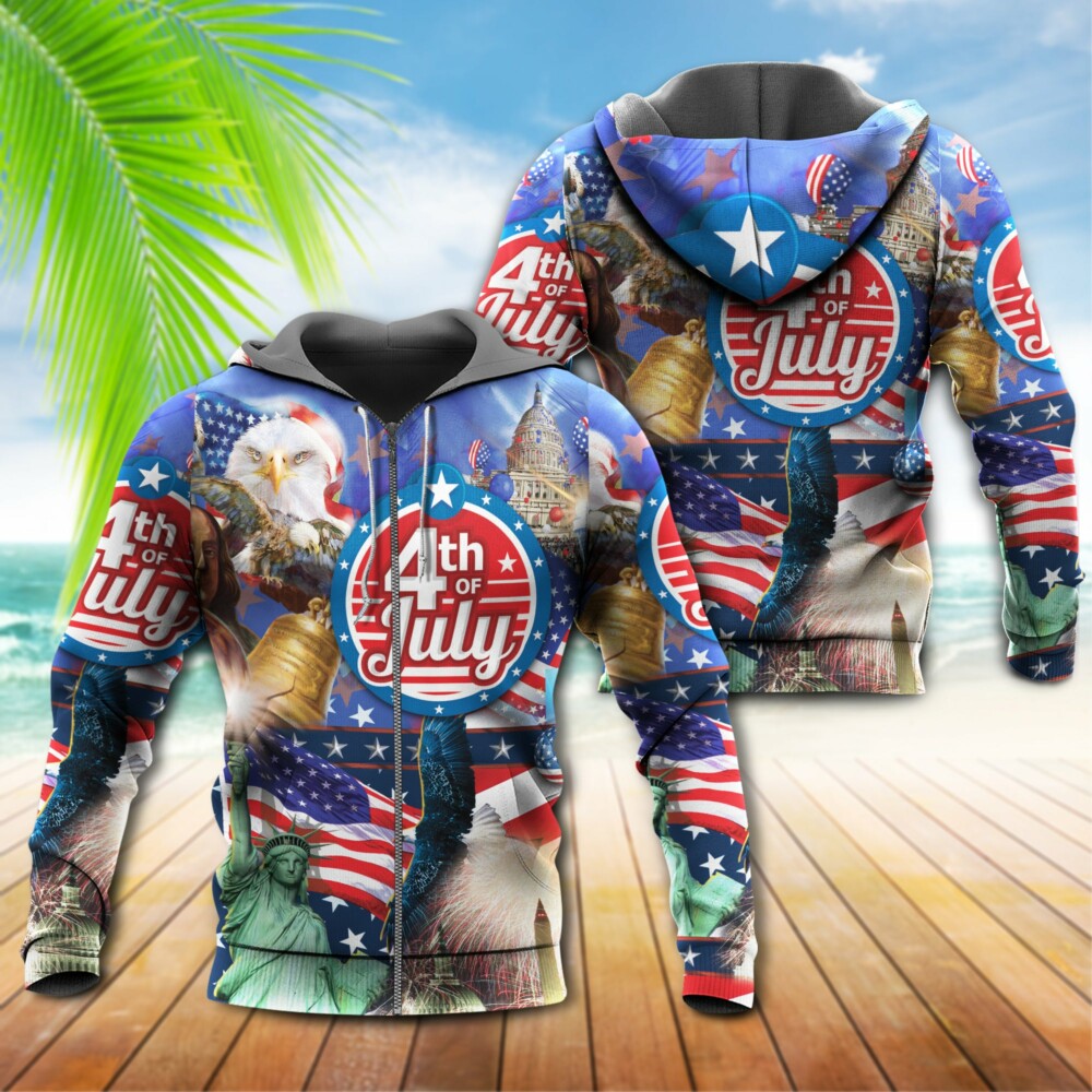 America Love 4th Of July - Hoodie - Owl Ohh - Owl Ohh