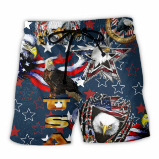 America Love Eagle With Star - Beach Short - Owl Ohh - Owl Ohh