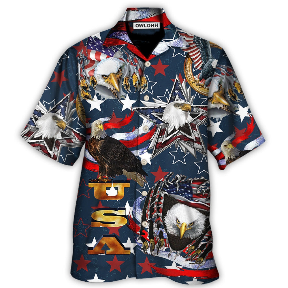 America Love Eagle Freedom Happy - Hawaiian Shirt - Owl Ohh - Owl Ohh