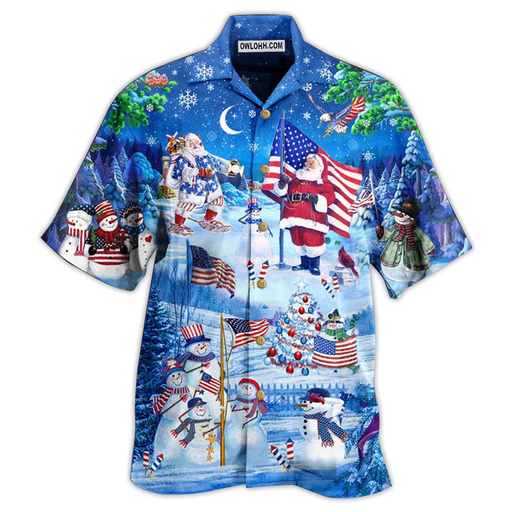 America Merry Xmas Santa Claus America - Hawaiian Shirt - Owl Ohh - Owl Ohh