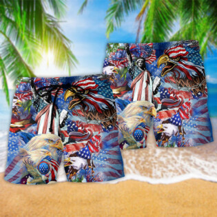 America My Heat Beats True To My Country Patriotism - Beach Short - Owl Ohh - Owl Ohh