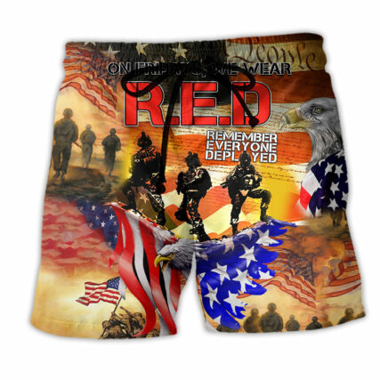 America My Patriotic Heart Beats - Beach Short - Owl Ohh - Owl Ohh