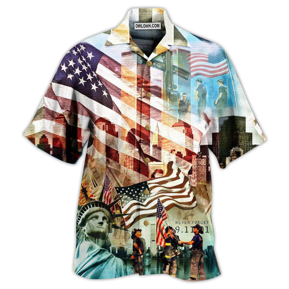America Never Forgotten Tower Challenge Statue of Liberty - Hawaiian Shirt - Owl Ohh - Owl Ohh