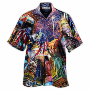 America New Years Day Firework Party - Hawaiian Shirt - Owl Ohh - Owl Ohh