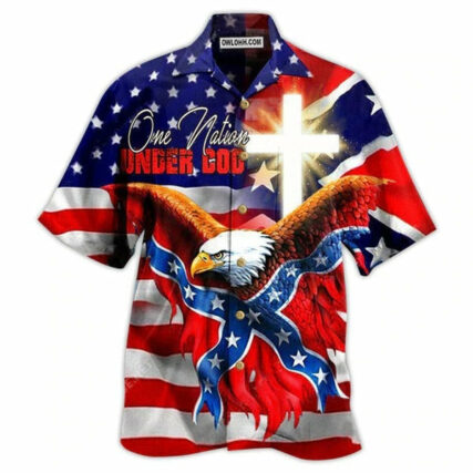 America One Nation Under God Patriotism - Hawaiian Shirt - Owl Ohh - Owl Ohh