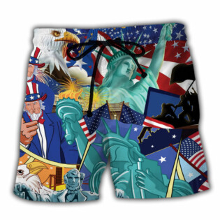 America Patriotism Is Voluntary Freedom - Beach Short - Owl Ohh - Owl Ohh