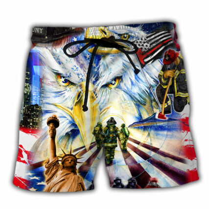 America Proud Freedom Firefighter - Beach Short - Owl Ohh - Owl Ohh