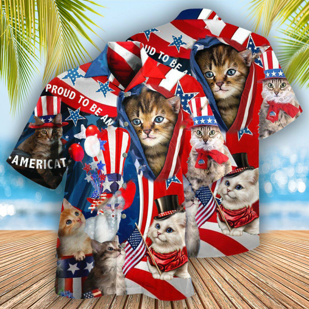 America Proud To Be An Cat - Hawaiian Shirt - Owl Ohh - Owl Ohh