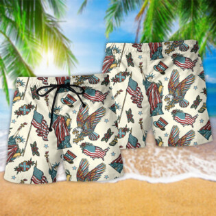 America Symbols Cool Style - Beach Short - Owl Ohh - Owl Ohh