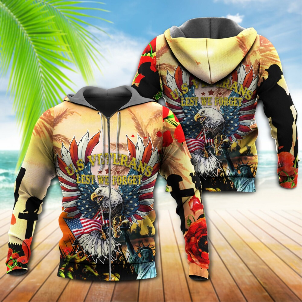 America Veterans Let We Forget - Hoodie - Owl Ohh - Owl Ohh