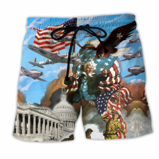 America War And Peace Eagle - Beach Short - Owl Ohh - Owl Ohh