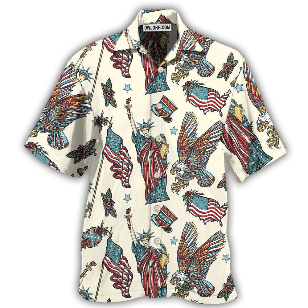 America Symbols Basic Style - Hawaiian Shirt - Owl Ohh - Owl Ohh