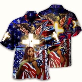 America Jesus Bless - Hawaiian Shirt - Owl Ohh - Owl Ohh