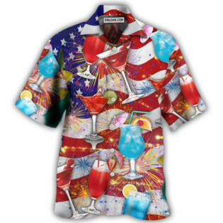 Cocktail Independence Day American Celebration - Hawaiian Shirt - Owl Ohh - Owl Ohh