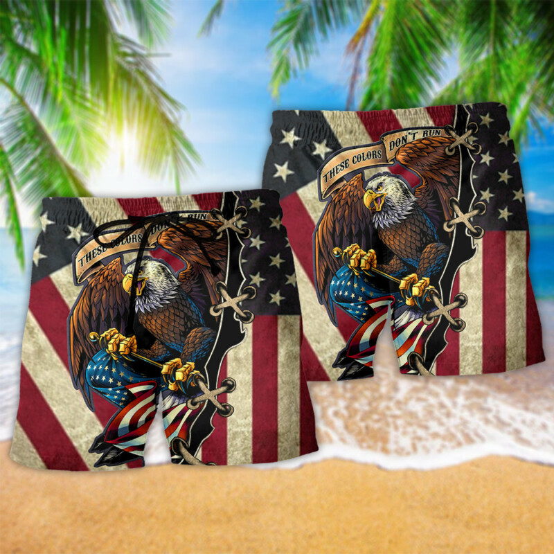America Eagle Fly Flag - Beach Short - Owl Ohh - Owl Ohh