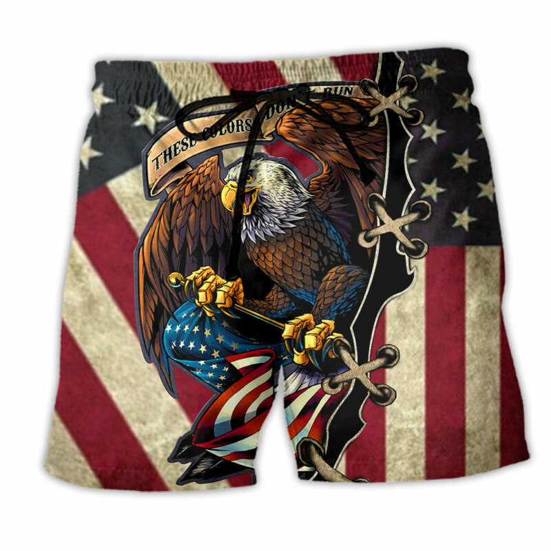 America Eagle Fly Flag - Beach Short - Owl Ohh - Owl Ohh