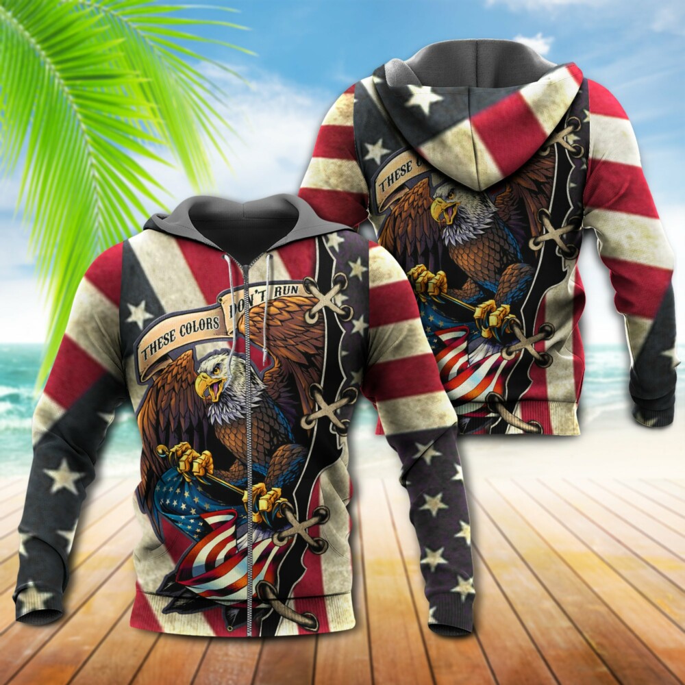 American Eagle Fly Flag - Hoodie - Owl Ohh - Owl Ohh