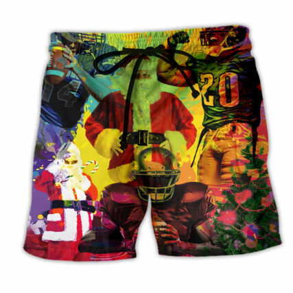 American Football Christmas Celebration Santa - Beach Short - Owl Ohh - Owl Ohh