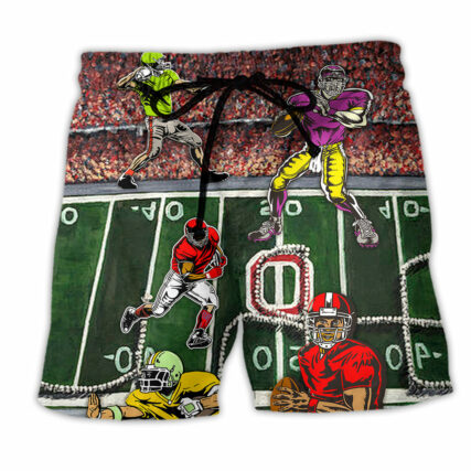 American Football Style Colorful - Beach Short - Owl Ohh - Owl Ohh