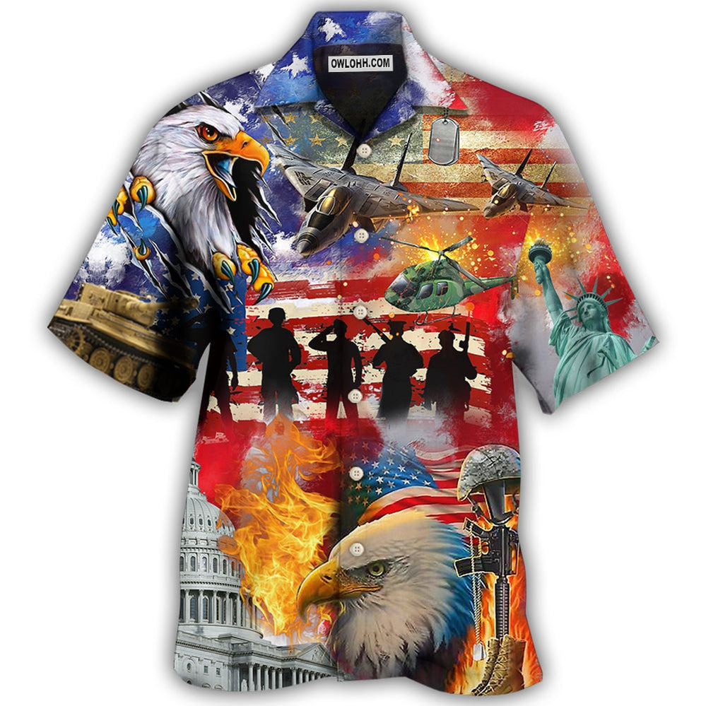 Veteran Independence Day American - Hawaiian Shirt - Owl Ohh - Owl Ohh