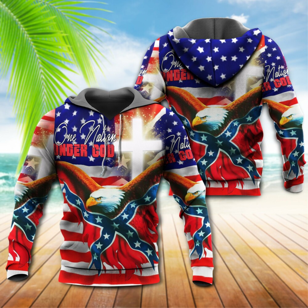 American One Nation Under God Patriotism - Hoodie - Owl Ohh - Owl Ohh