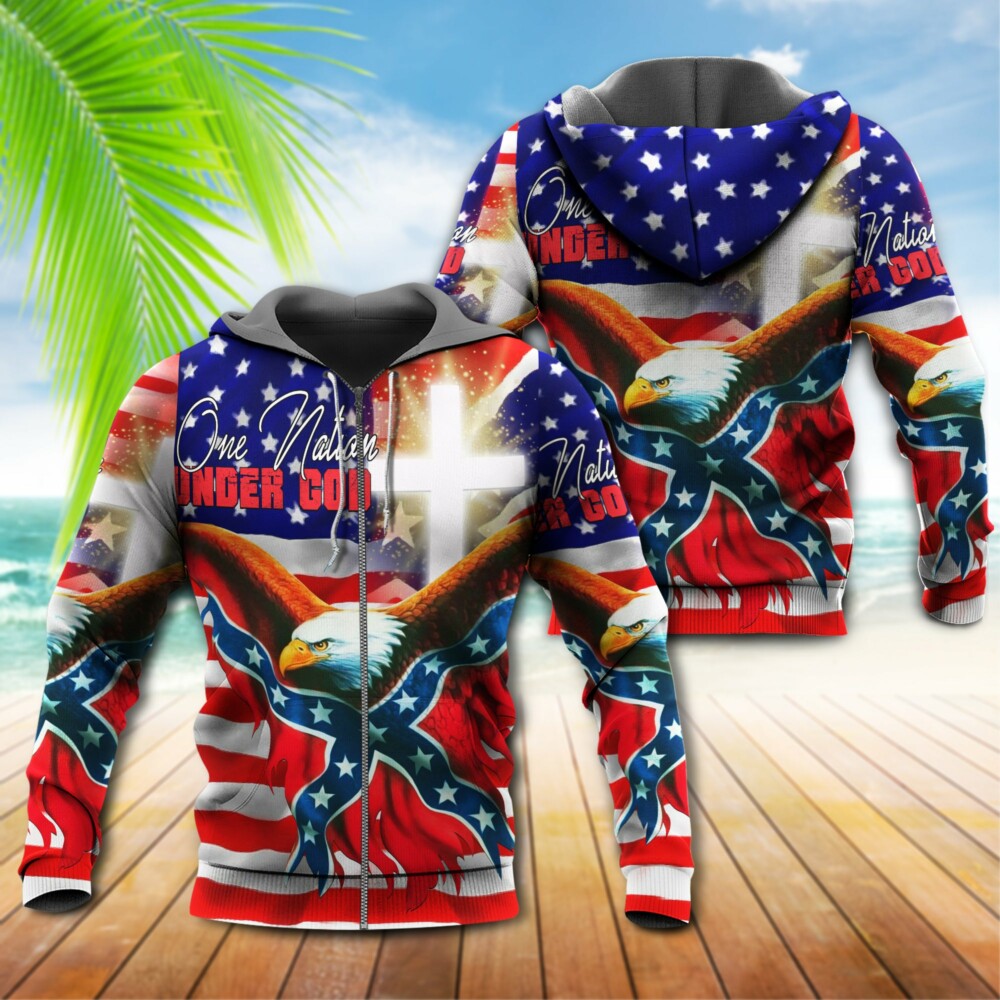 American One Nation Under God Patriotism - Hoodie - Owl Ohh - Owl Ohh
