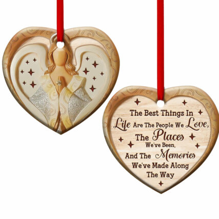 Angel The Best Things In Life Are The People We Love - Heart Ornament - Owl Ohh - Owl Ohh