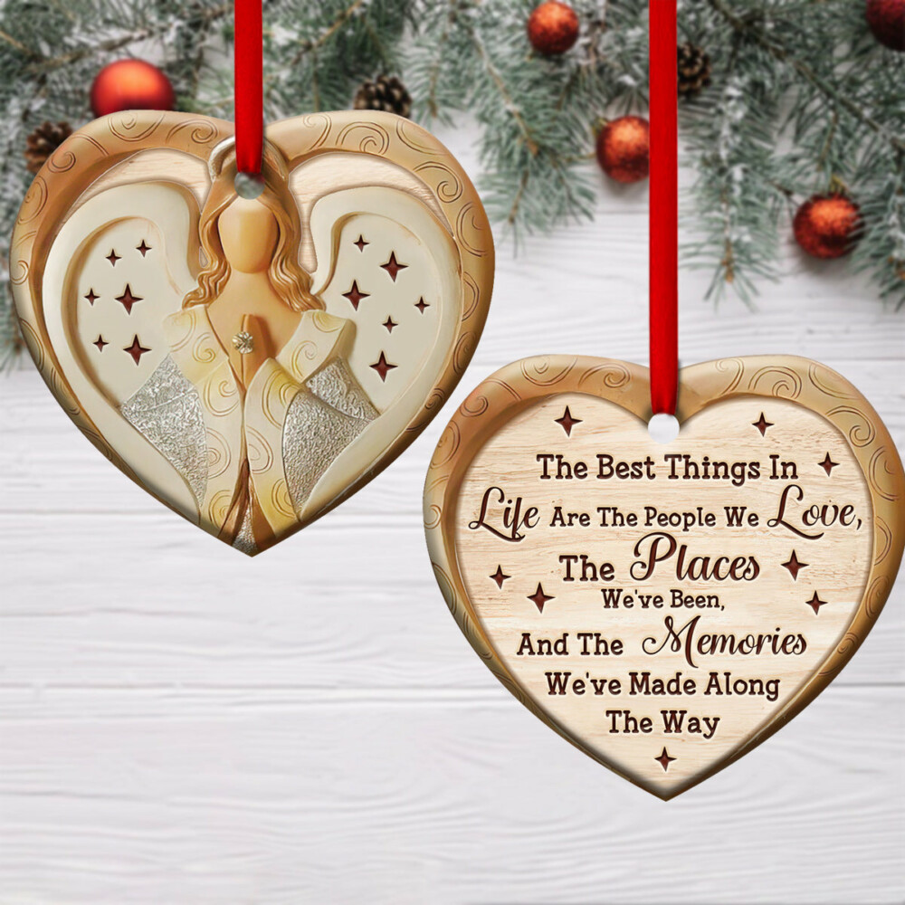 Angel The Best Things In Life Are The People We Love - Heart Ornament - Owl Ohh - Owl Ohh