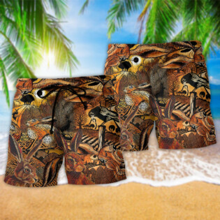 Animal Spooky Hares On The Fields - Beach Short - Owl Ohh - Owl Ohh