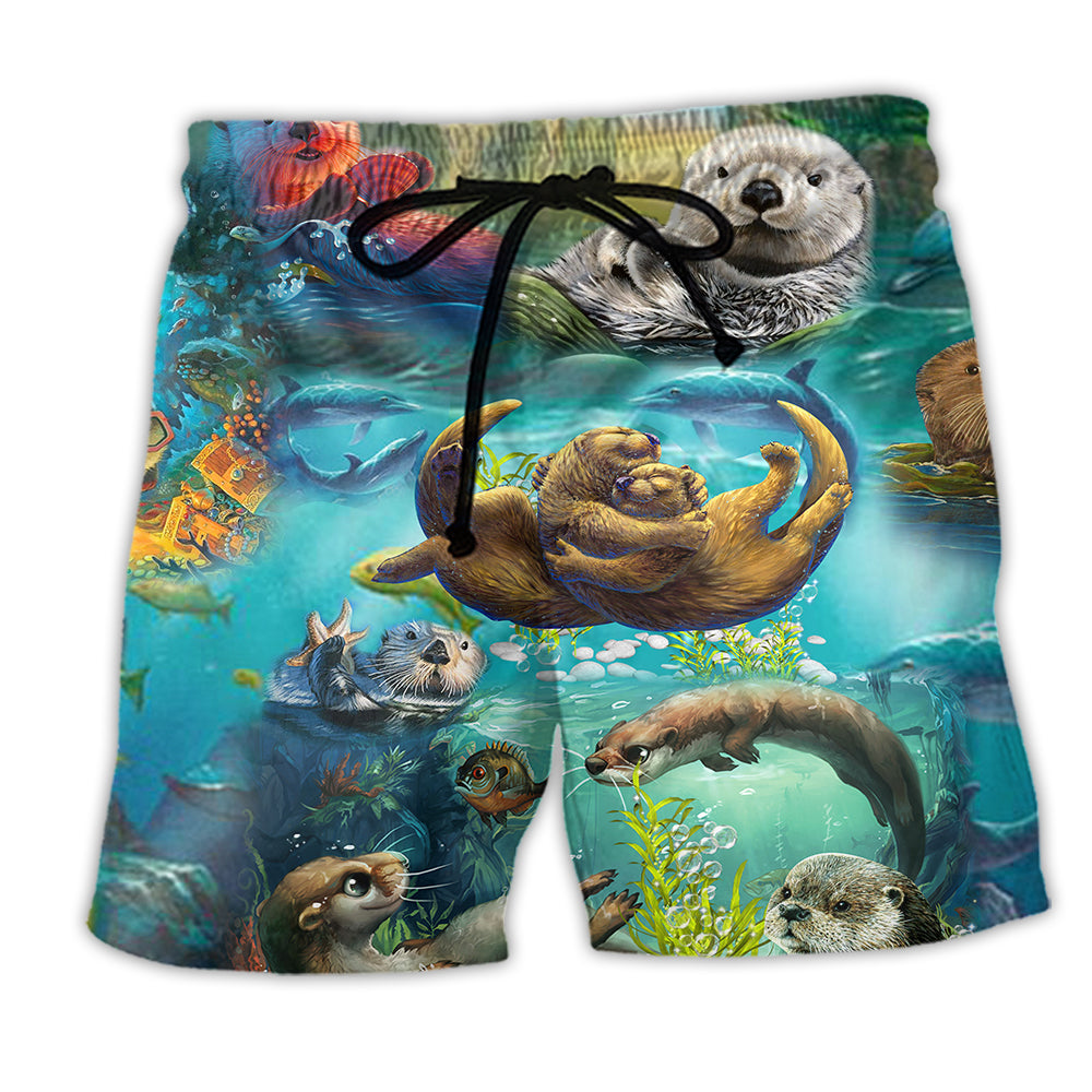 Animal You Are My Otter Half - Beach Short - Owl Ohh - Owl Ohh