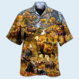 Moose Spend Time In The Woods - Hawaiian Shirt - Owl Ohh - Owl Ohh