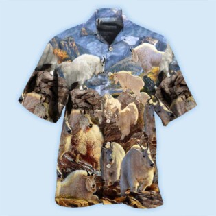 Goat Animals Amazing Moutain Goats With Snow - Hawaiian Shirt - Owl Ohh - Owl Ohh