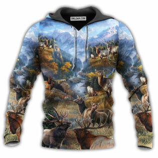 Animal Beautiful Country Elk With Peace - Hoodie - Owl Ohh - Owl Ohh