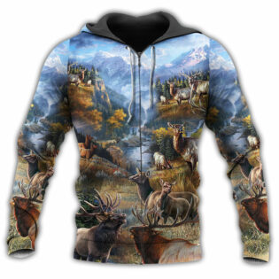 Animal Beautiful Country Elk With Peace - Hoodie - Owl Ohh - Owl Ohh