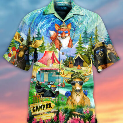 Camping Happy Animals - Hawaiian Shirt - Owl Ohh - Owl Ohh