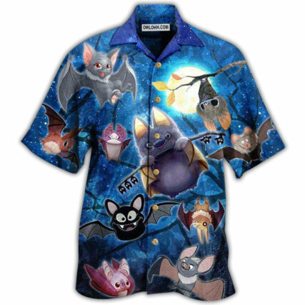 Bat Cute Bats Of The Night Not Scared But Cute - Hawaiian Shirt - Owl Ohh for men and women, kids - Owl Ohh