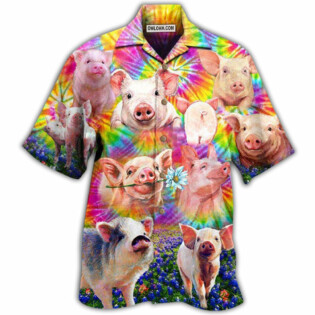 Pig Easily Distracted By Piggy In Tiny Flowers - Hawaiian Shirt - Owl Ohh - Owl Ohh