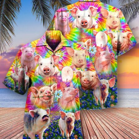 Pig Easily Distracted By Piggy In Tiny Flowers - Hawaiian Shirt - Owl Ohh - Owl Ohh