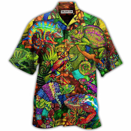 Chameleon Animals Fullcolor Abstract Style So Cool - Hawaiian Shirt - Owl Ohh - Owl Ohh