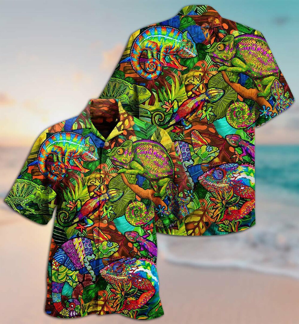 Chameleon Animals Fullcolor Abstract Style So Cool - Hawaiian Shirt - Owl Ohh - Owl Ohh