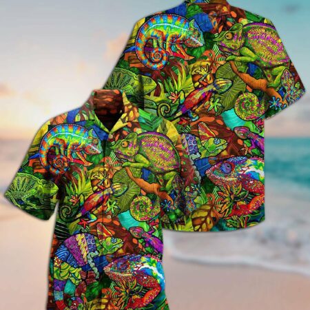 Chameleon Animals Fullcolor Abstract Style So Cool - Hawaiian Shirt - Owl Ohh - Owl Ohh