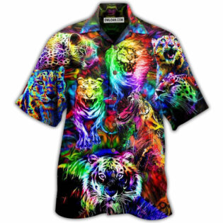 Animals King Of The Jungle Lion Tiger Leopard With Full Colors - Hawaiian Shirt - Owl Ohh - Owl Ohh