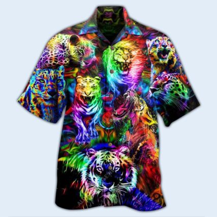 Animals King Of The Jungle Lion Tiger Leopard With Full Colors - Hawaiian Shirt - Owl Ohh - Owl Ohh
