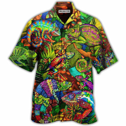 Chameleon Animals Life Is Better With A Chameleon Pattern - Hawaiian Shirt - Owl Ohh - Owl Ohh
