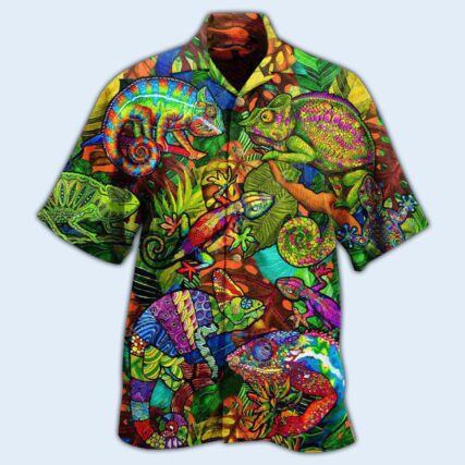 Chameleon Animals Life Is Better With A Chameleon Pattern - Hawaiian Shirt - Owl Ohh - Owl Ohh