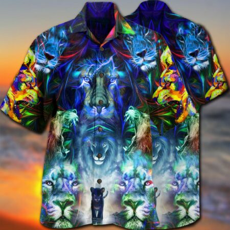 Lion Be Coming King With Colorful Pattern - Hawaiian Shirt - Owl Ohh - Owl Ohh